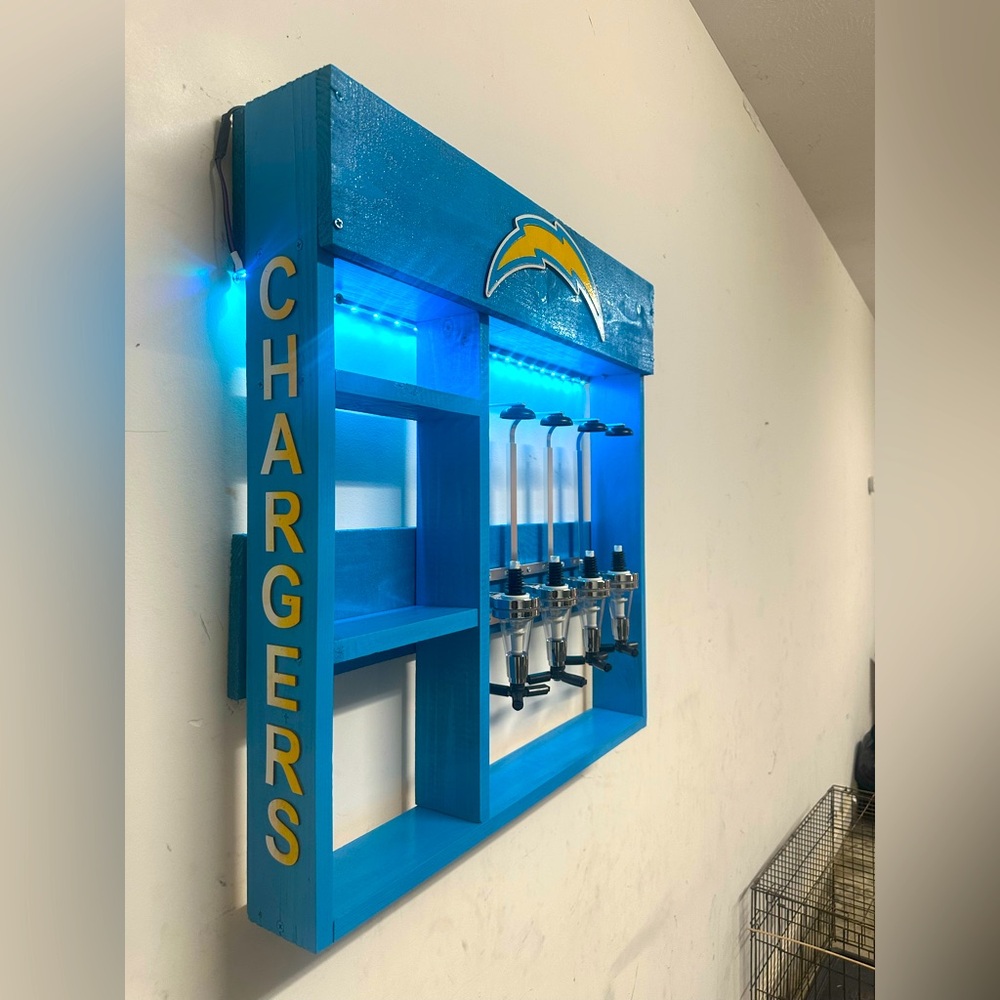 Blue Chargers Wall-Mounted Liquor Dispenser